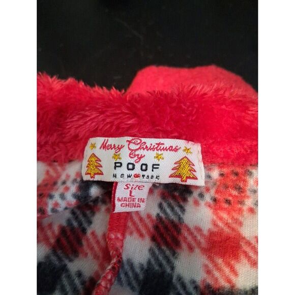 Poof New York Pajama Hooded One Piece Pj's Merry Christmas Bulldog - Picture 7 of 10